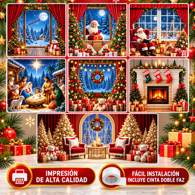 🎄 Telón Navidad Mágica™ | Decoración Gigante 2,5 × 2,1 M 🎅