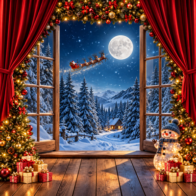 🎄 Telón Navidad Mágica™ | Decoración Gigante 2,5 × 2,1 M 🎅