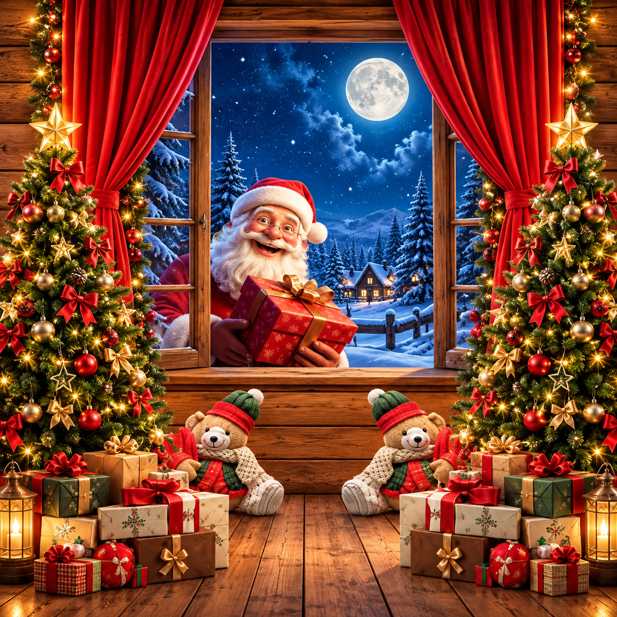 🎄 Telón Navidad Mágica™ | Decoración Gigante 2,5 × 2,1 M 🎅