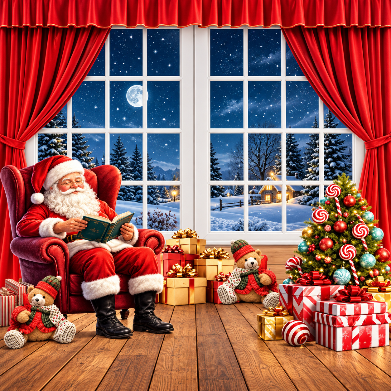 🎄 Telón Navidad Mágica™ | Decoración Gigante 2,5 × 2,1 M 🎅