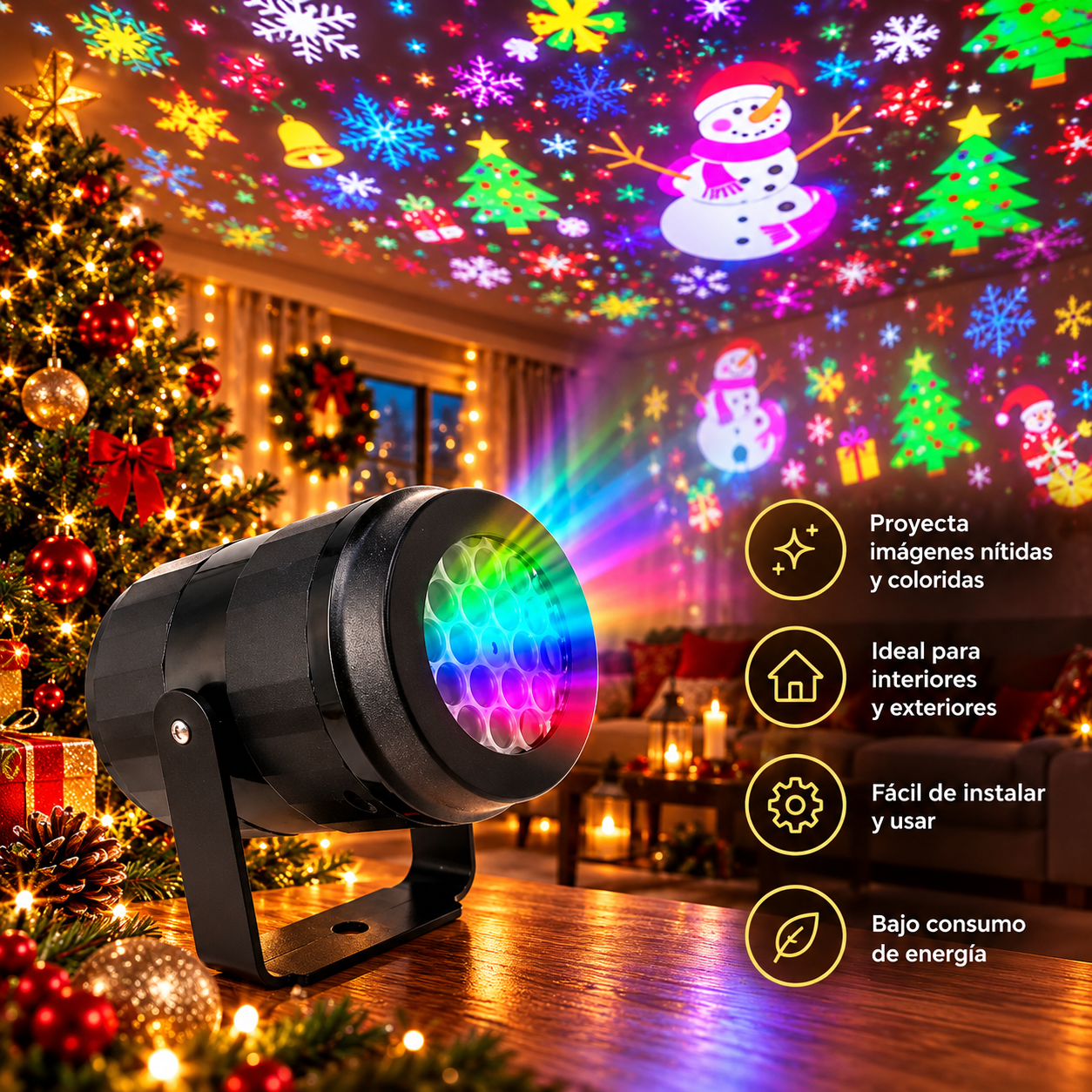 proyector led navideño multicolor