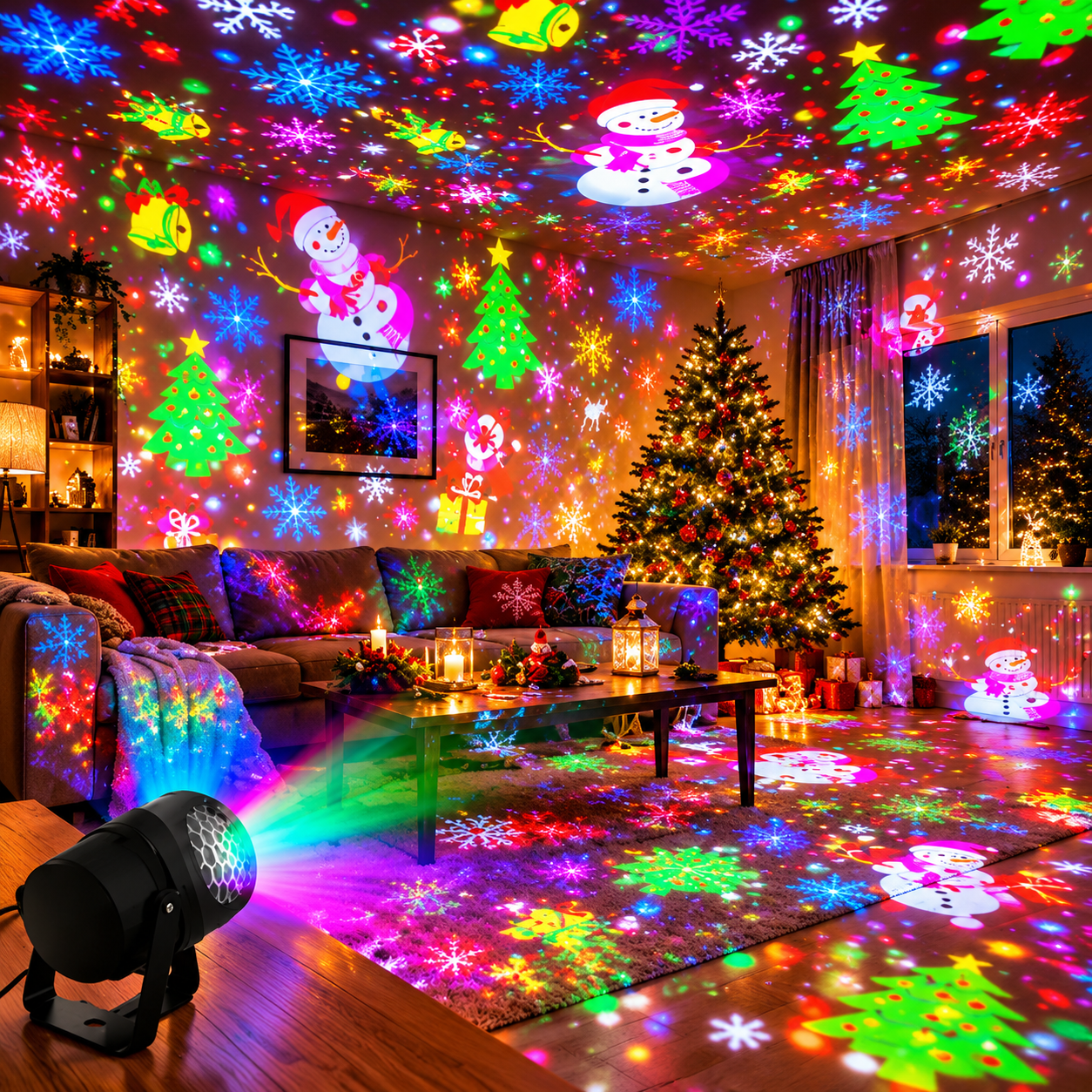 proyector led navideño multicolor